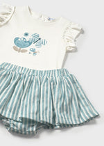 Baby Girl Butterfly Print Top & Striped Skirt Set