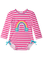 Baby Girl Candy Stripes Rashguard Swimsuit