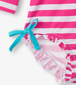 Baby Girl Candy Stripes Rashguard Swimsuit