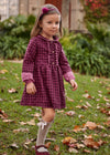 Baby Girl Checked Cotton Dress With Ruffle Front