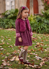 Baby Girl Checked Cotton Dress With Ruffle Front