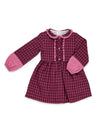 Baby Girl Checked Cotton Dress With Ruffle Front