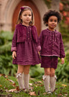 Baby Girl Checked Cotton Dress With Ruffle Front