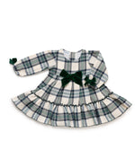Baby Girl Checked Dress With Velvet Bow