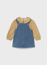 Baby Girl Denim Dungaree Skirt Set