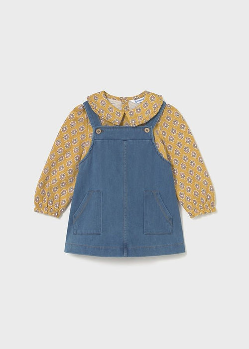 Baby Girl Denim Dungaree Skirt Set