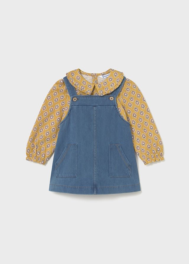 Baby Girl Denim Dungaree Skirt Set