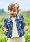 Baby Girl Denim Jacket with Lace Details