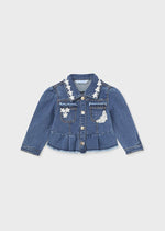 Baby Girl Denim Jacket with Lace Details