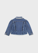 Baby Girl Denim Jacket with Lace Details