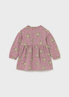 Baby Girl Fleece Dress with Bear Print