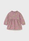 Baby Girl Fleece Dress with Bear Print