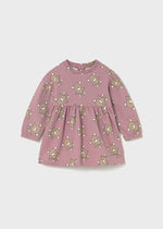 Baby Girl Fleece Dress with Bear Print