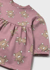 Baby Girl Fleece Dress with Bear Print