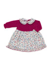 Baby Girl Floral Knitted Raspberry Dress
