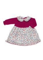 Baby Girl Floral Knitted Raspberry Dress
