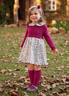 Baby Girl Floral Knitted Raspberry Dress