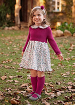 Baby Girl Floral Knitted Raspberry Dress