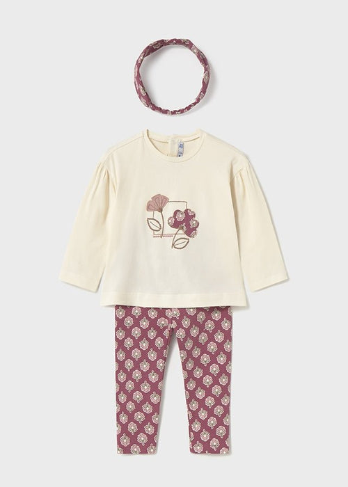 Baby Girl Floral Leggings Set with Headband