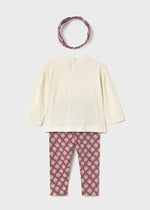 Baby Girl Floral Leggings Set with Headband