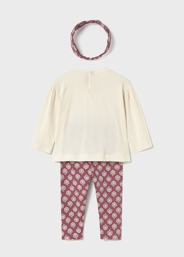 Baby Girl Floral Leggings Set with Headband