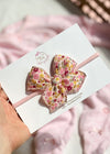 Baby Girl Floral Muslin Pinwheel Bow