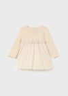 Baby Girl Glitter Knit Dress With Tulle Skirt