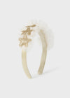 Baby Girl Gold Headband With White Tulle and Stars