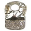 Baby Girl Gold Sequin Bib with Ruffle Detail