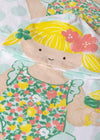 Baby Girl Green Cotton Swimsuit Poncho Towel