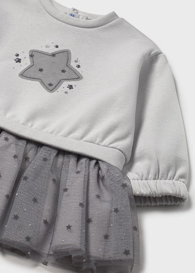 Baby Girl Grey Star Tulle Dress