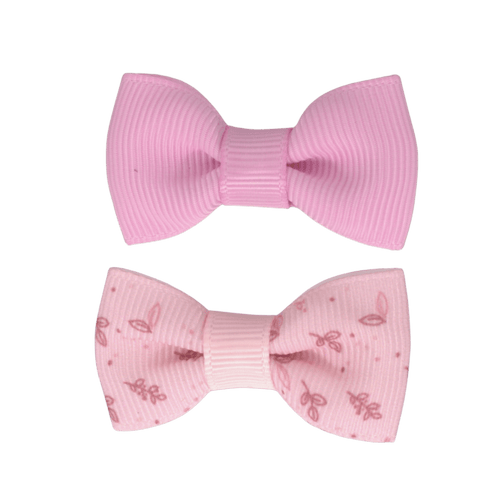 Baby Girl Hair Clips With Bow - Blush Blossom (4.5cm) (Your Little Miss) - CottonKids.ie - Hair accessories - Girl - Hair Accessories - Your Little Miss