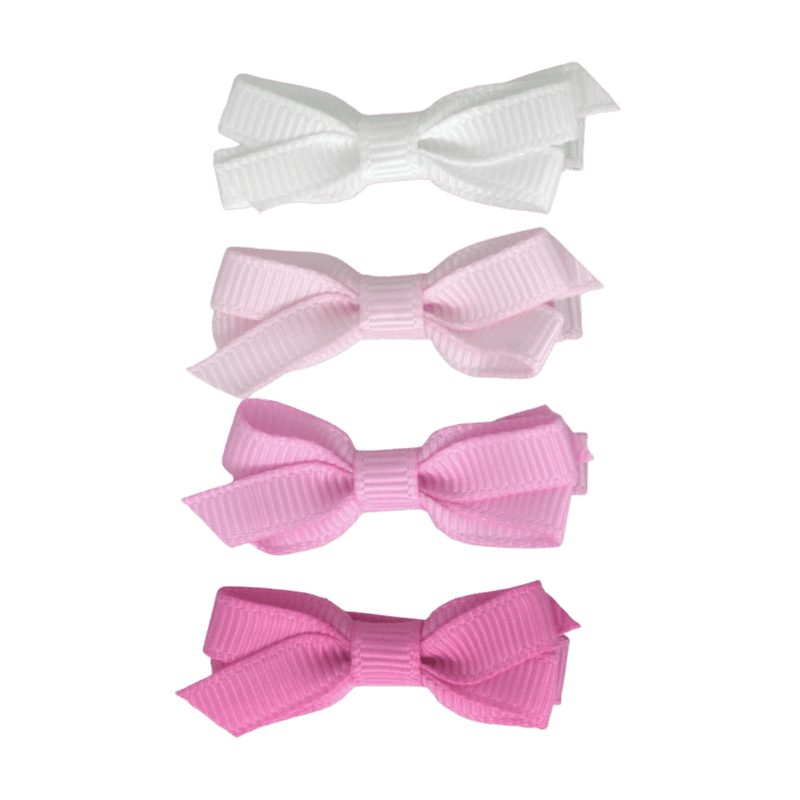 Baby Girl Hair Clips With Ribbon Bow - Candy (4cm) (Your Little Miss) - CottonKids.ie - Hair accessories - Girl - Hair Accessories - Your Little Miss