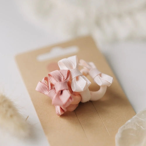 Baby Girl Hair Ties With Little bow - Soft Pink Vibes (Your Little Miss) - CottonKids.ie - Hair accessories - Girl - Hair Accessories - Your Little Miss