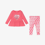 Baby Girl Heart Print Leggings Set