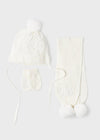 Baby Girl Ivory Hat, Scarf & Mittens 3 Piece Set (Mayoral)