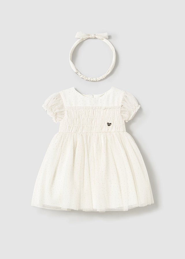 Baby Girl Ivory Tulle Dress with Hairband