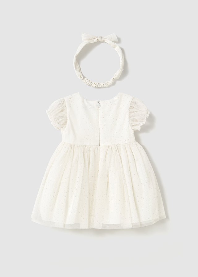 Baby Girl Ivory Tulle Dress with Hairband