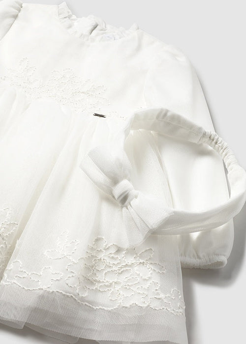 Baby Girl Ivory Tulle Embroidered Ceremony Dress