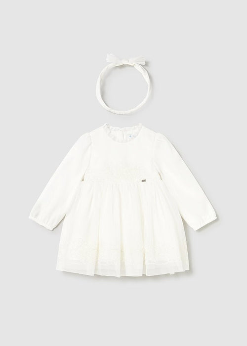 Baby Girl Ivory Tulle Embroidered Ceremony Dress