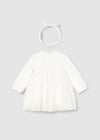 Baby Girl Ivory Tulle Embroidered Ceremony Dress
