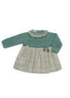 Baby Girl Knitted Floral Dress with Pompoms
