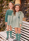 Baby Girl Knitted Floral Dress with Pompoms