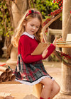 Baby Girl Knitted Red Dress with Pompons