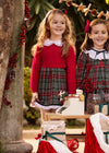 Baby Girl Knitted Red Dress with Pompons