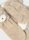 Baby Girl Light Beige Fur Hat & Scarf Set