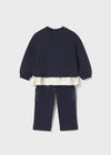 Baby Girl Navy Teddy Tracksuit
