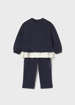 Baby Girl Navy Teddy Tracksuit