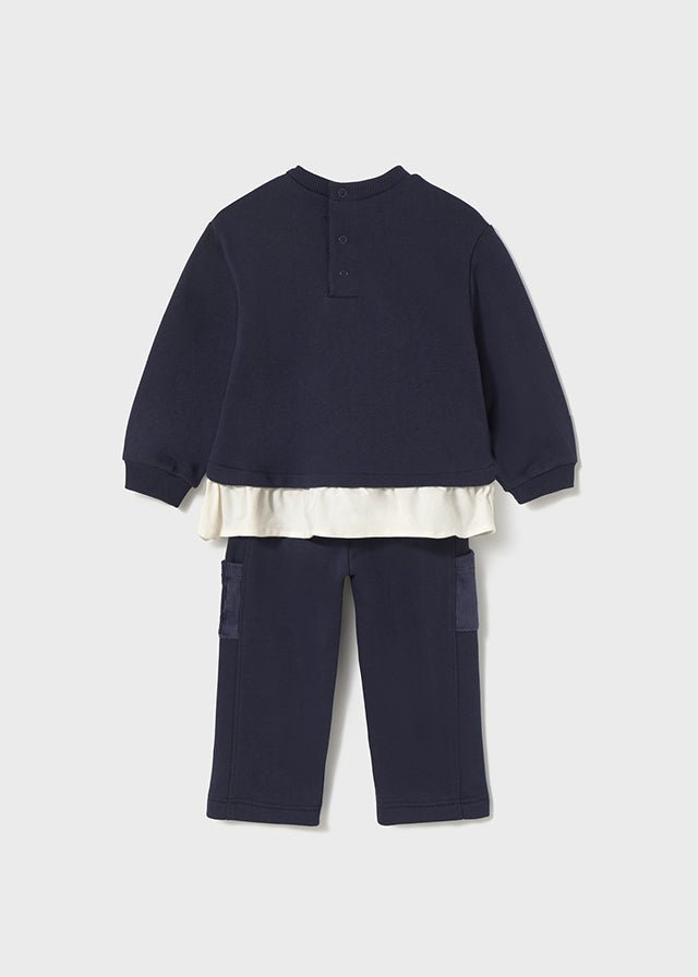 Baby Girl Navy Teddy Tracksuit