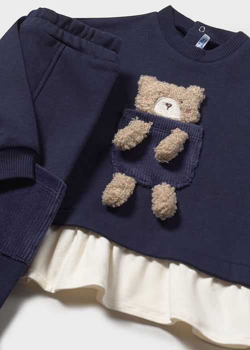 Baby Girl Navy Teddy Tracksuit